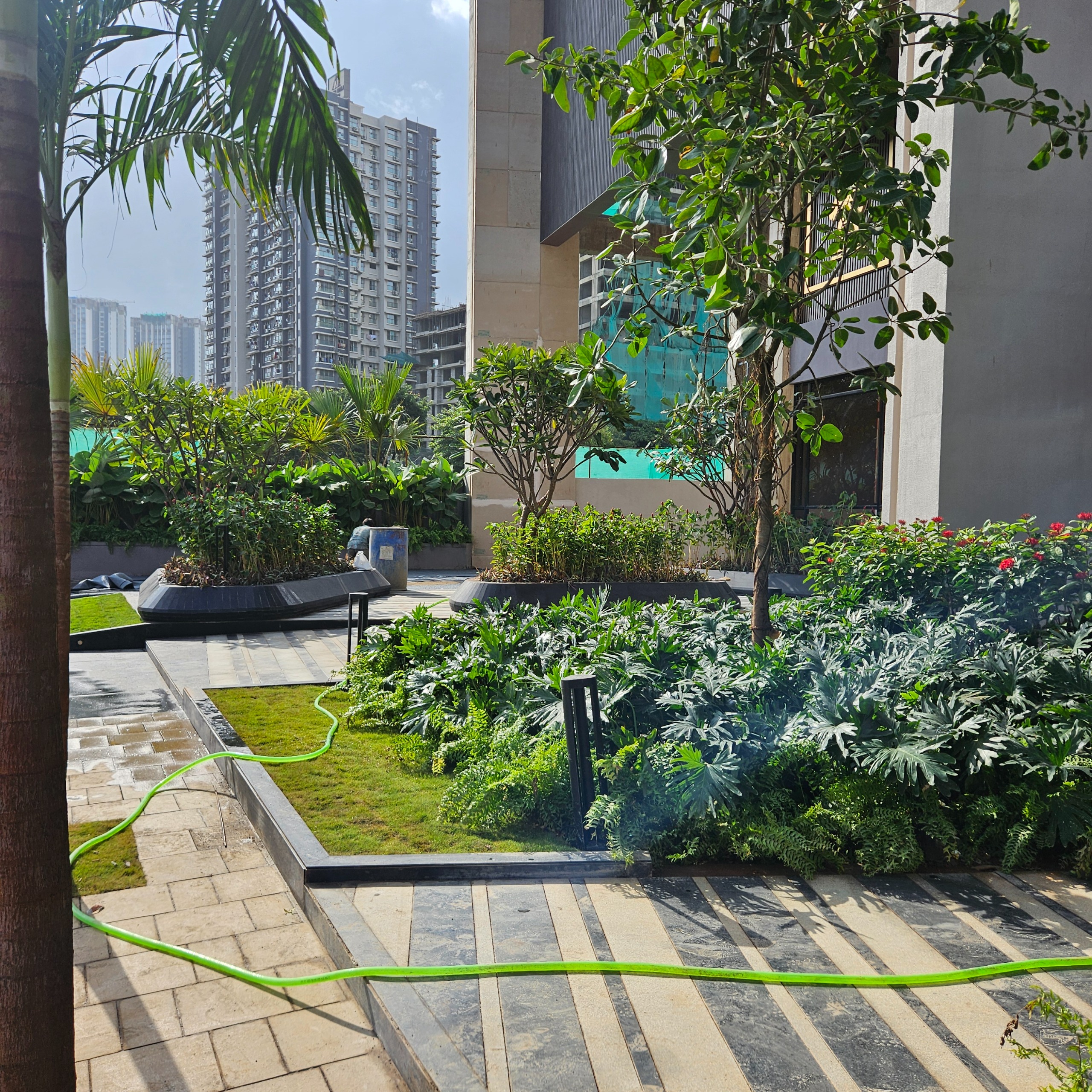 Premium landscape and garden development at Roswalt zaiden residential project
